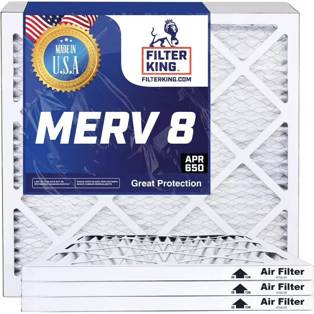 Filter King 22x37x1 Air Filter | 6-PACK | MERV 8 HVAC Pleated A/C Furnace Filters | MADE IN USA | Actual Size: 21.5 x 36.5 x .75″ WholesaleHVACDirect