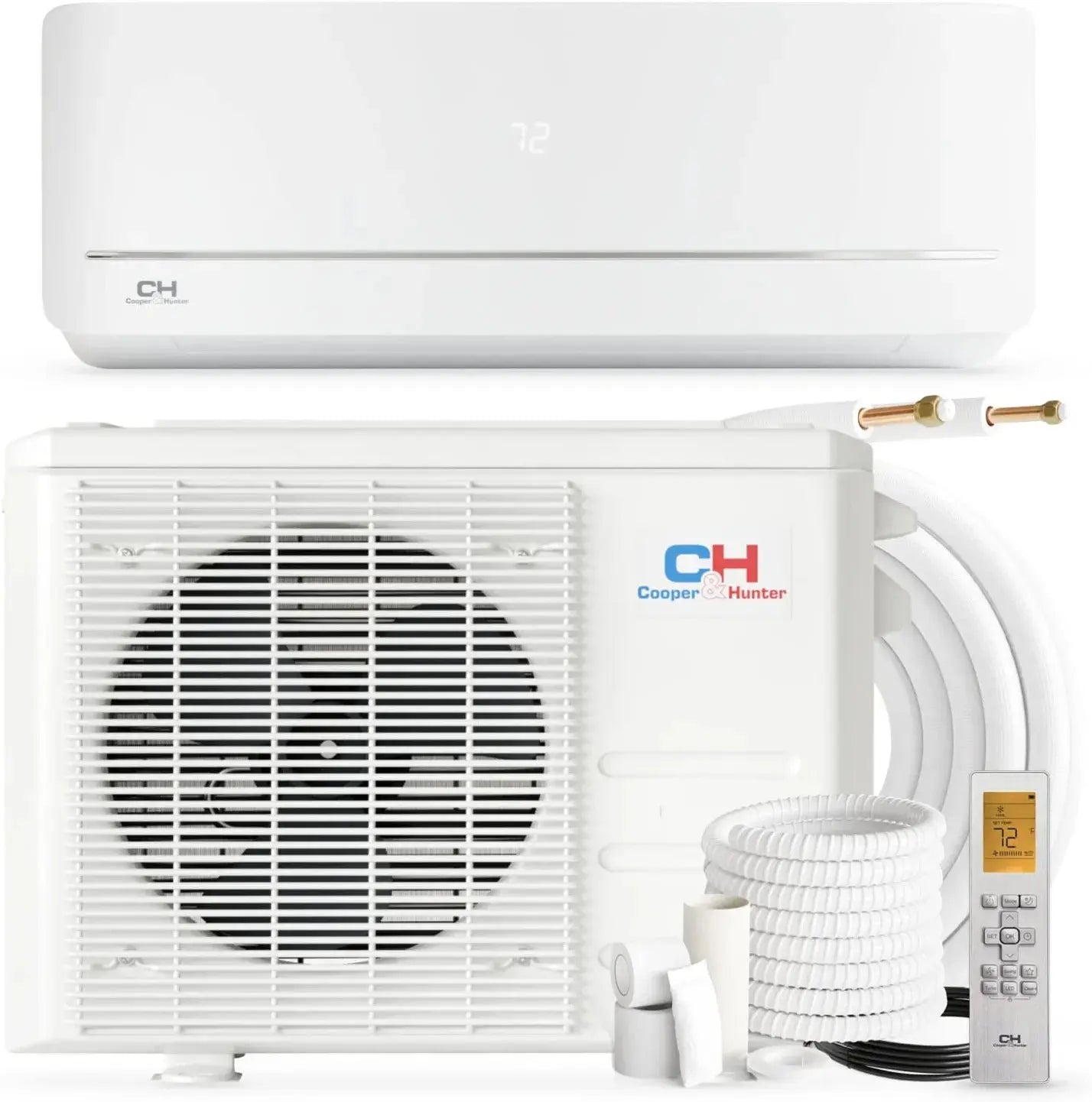 Cooper & Hunter 12,000 BTU, 115V, 20 SEER Ductless Mini Split AC/Heating System Pre-Charged Inverter Heat Pump with 16ft Installation Kit WholesaleHVACDirect