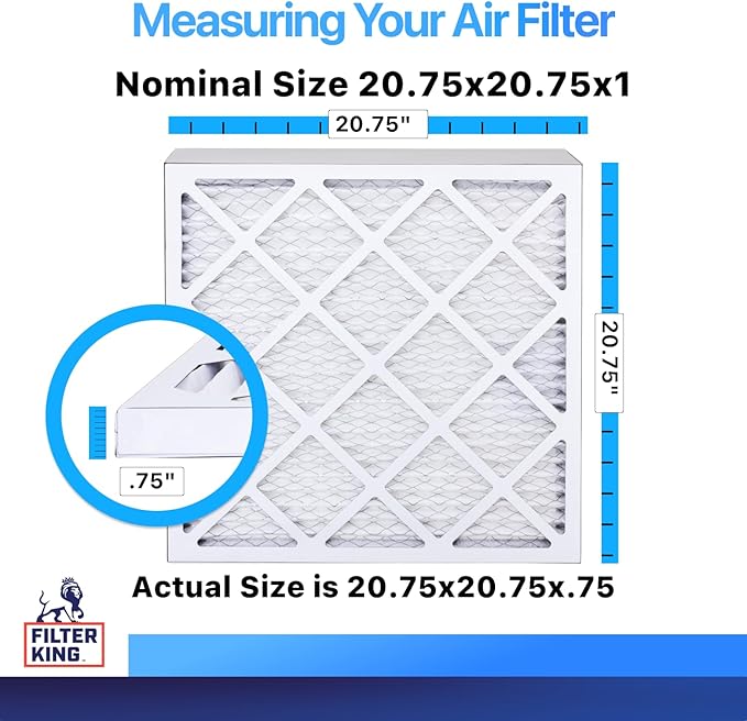 Filter King Air Filters 20.75×20.75×1 | 3-PACK | MERV 8 HVAC Pleated AC Furnace Filters | Actual Size 20.75 x 20.75 x .75 – FB20.75X20.75A -3 WholesaleHVACDirect