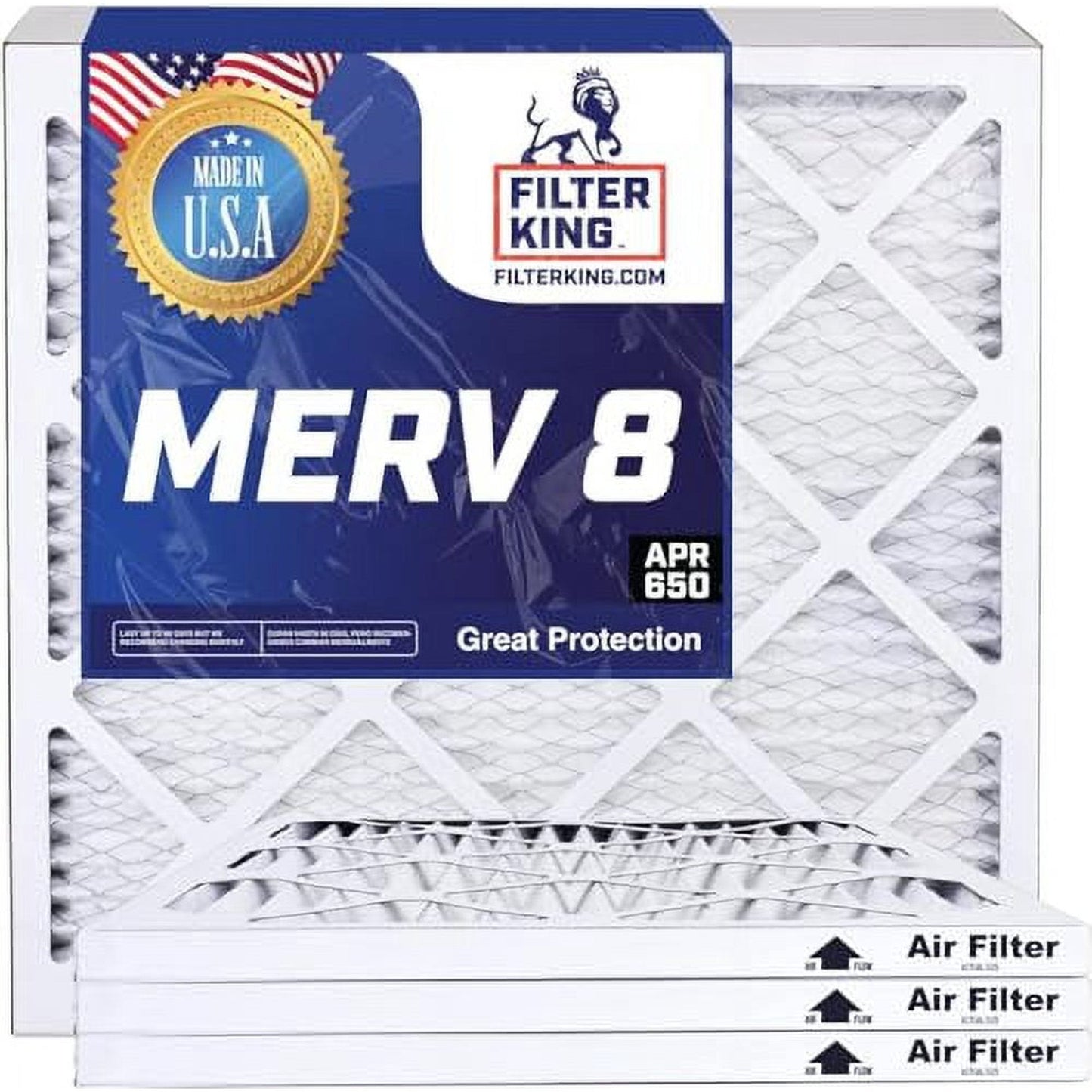 Filter King 20.5x51x1 Air Filter | 4-PACK | MERV 8 HVAC Pleated A/C Furnace Filters | MADE IN USA | Actual Size: 20.5 x 51 x .75″ – FK20.5x51x1A-M8 -4 WholesaleHVACDirect