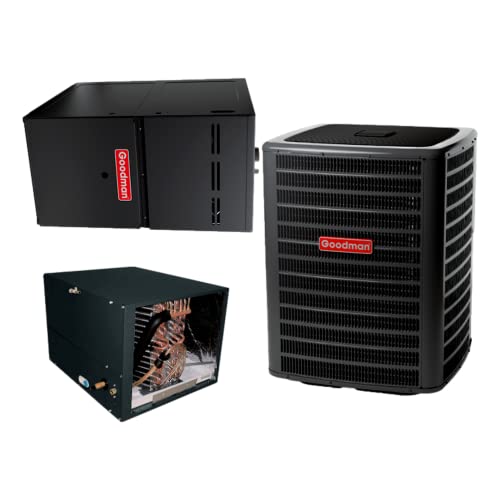 Goodman 3 TON 16.5 SEER2 Horizontal AC system with 80% AFUE 80k BTU 2 stage Furnace (GSXC703610, CHPTA3630B4, GMVC800803BN)