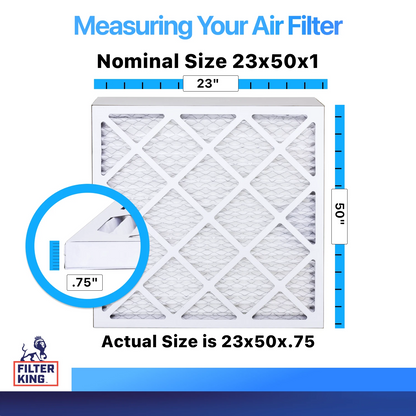 Filter King 23x50x1 Air Filter | 4-PACK | MERV 8 HVAC Pleated A/C Furnace Filters | MADE IN USA | Actual Size: 23 x 50 x .75″ Filter King