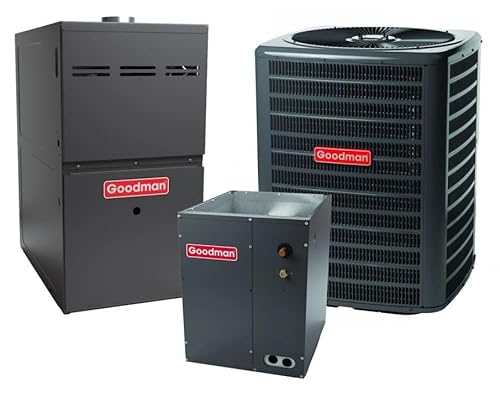 Goodman 3 TON 16.5 SEER2 Upflow AC system with 80% AFUE 60k BTU 2 stage Low NOx Furnace (GSXC703610, CAPTA3626B4, GMVC800604BX)