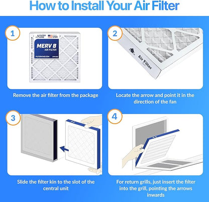 Filter King 23x50x1 Air Filter | 4-PACK | MERV 8 HVAC Pleated A/C Furnace Filters | MADE IN USA | Actual Size: 23 x 50 x .75″ Filter King