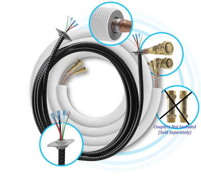 MRCOOL 5th Gen 25ft 3/8 x 5/8 Pre-Charged Lineset w/ DIY Pro Cable for DIY 24K & 36K Indoor – DIY25-3858C-O WholesaleHVACDirect