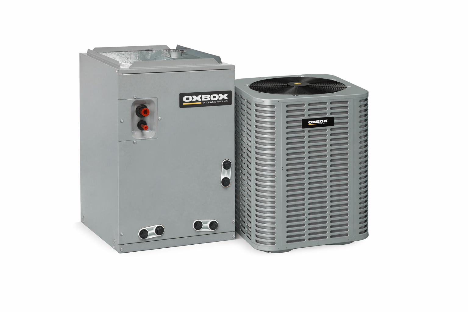 OXBOX BY TRANE 1.5 Ton Central Air Conditioning System – J5AC5018A1000AA Condenser & J5GXCA003AC6HUA Cased Evaporator Coil OXBOX BY TRANE
