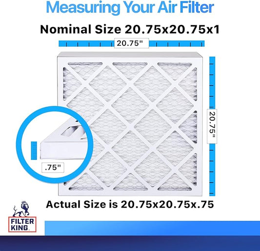 Filter King Air Filters 20.75×20.75×1 | 3-PACK | MERV 8 HVAC Pleated AC Furnace Filters | Actual Size 20.75 x 20.75 x .75 – FB20.75X20.75A -3 WholesaleHVACDirect