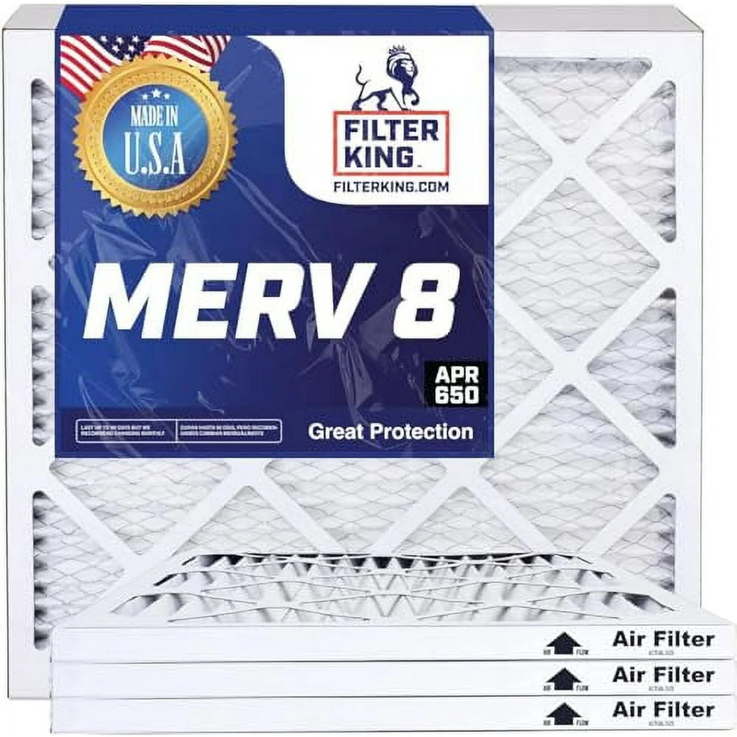 Filter King 6x56x1 Air Filter | 4-PACK | MERV 8 HVAC Pleated A/C Furnace Filters | MADE IN USA | Actual Size: 6 x 56 x .75″ – FK6x56x1A-M8-12 WholesaleHVACDirect