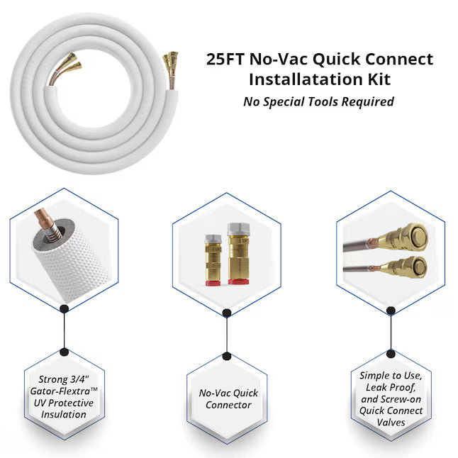 MRCOOL No Vac 25ft 3/8″ x 3/4 ” R454B Line set 0.75-in W x 0.375-in H Central WholesaleHVACDirect