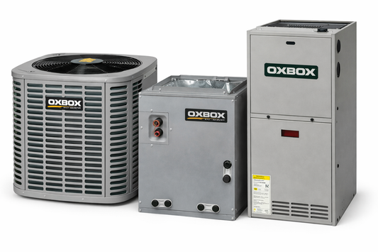 OXBOX BY TRANE 3.5 Ton Dual-Fuel Heat Pump System with 80% AFUE Gas Furnace -J5HP5042A1000AA ,J5MXCC009AC6HCA ,J801V100CM5SE OXBOX BY TRANE